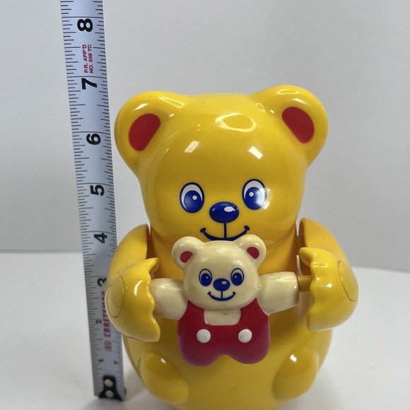 Vintage Tomy Roly Poly Yellow Bear and Cub Bell Chimes 1991 - Picture 7 of 7